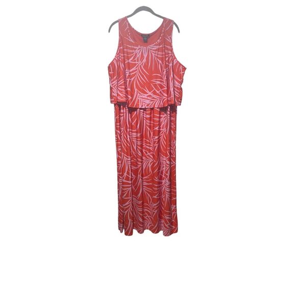 Robert Lewis women’s orange and pink Sleeveless maxi dress plus size 3X - Picture 1 of 4